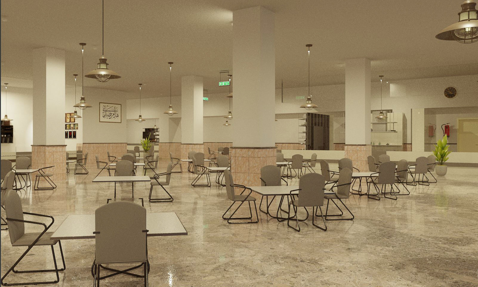 Hospital cafeteria 3d model 3D model_4
