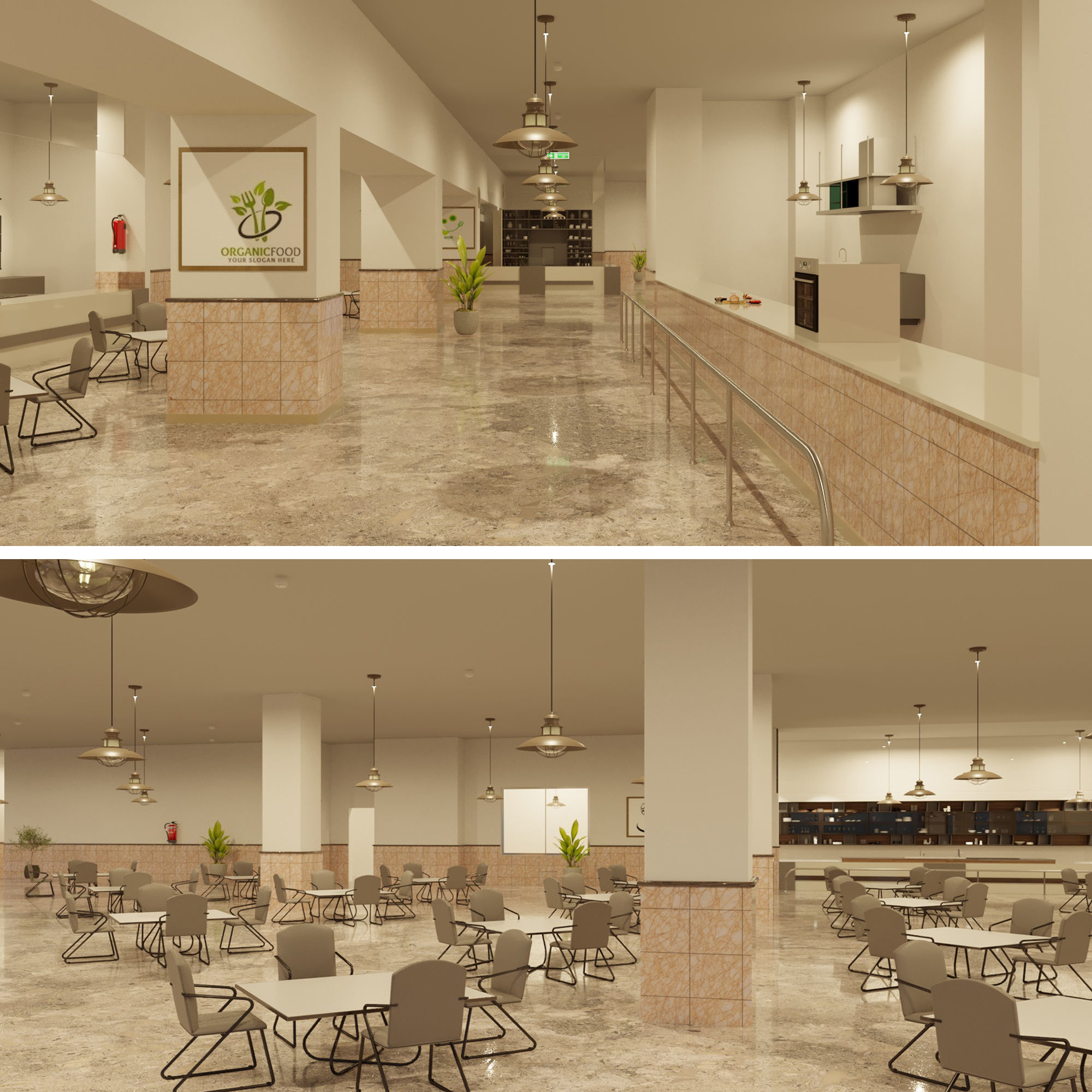 Hospital cafeteria 3d model 3D model_7
