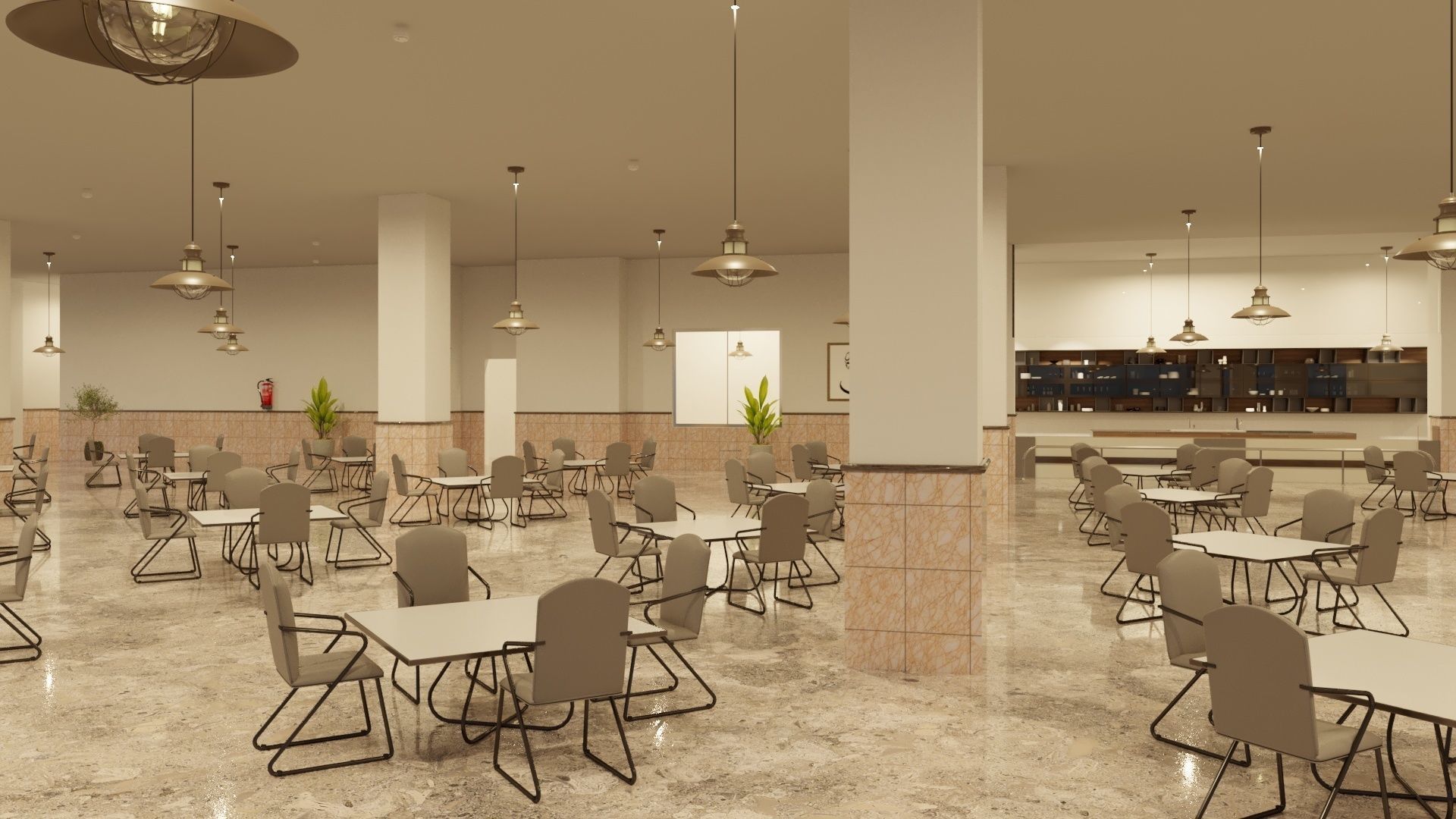 Hospital cafeteria 3d model 3D model_1