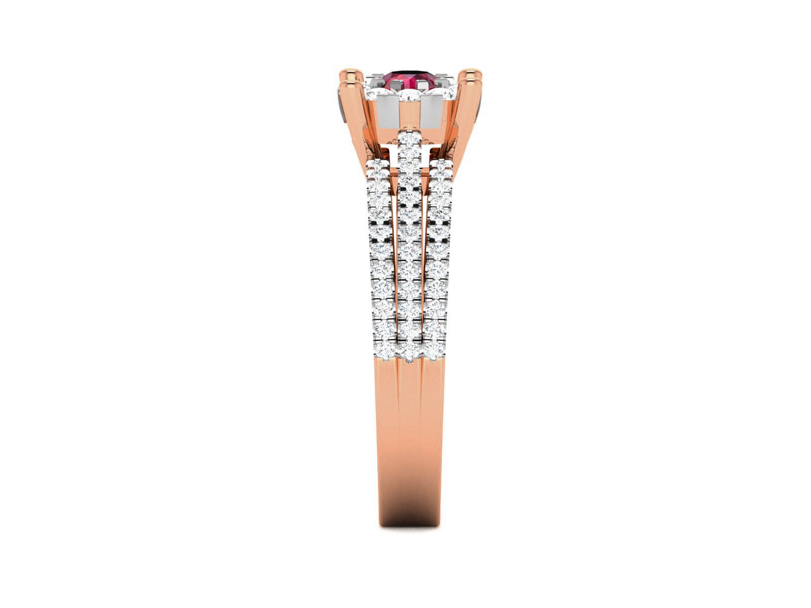 Women solitaire ring 3dm render detail 3D print model_3