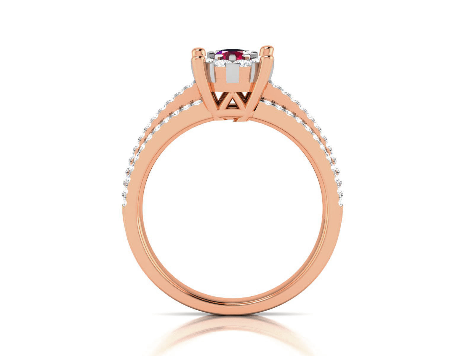 Women solitaire ring 3dm render detail 3D print model_2