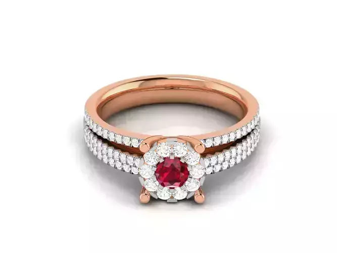 Women solitaire ring 3dm render detail