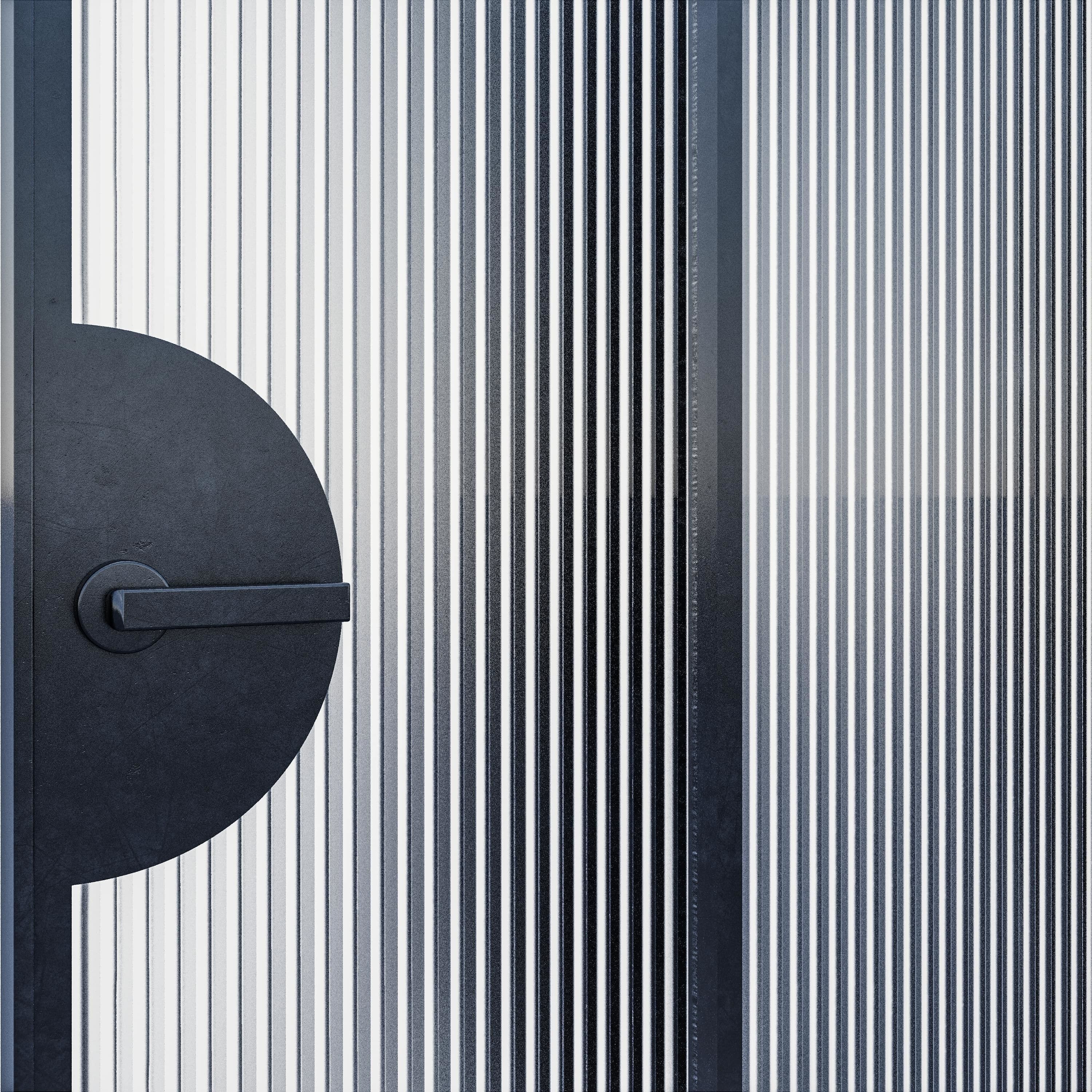 Interior Door Metal Set 01 3D model_2