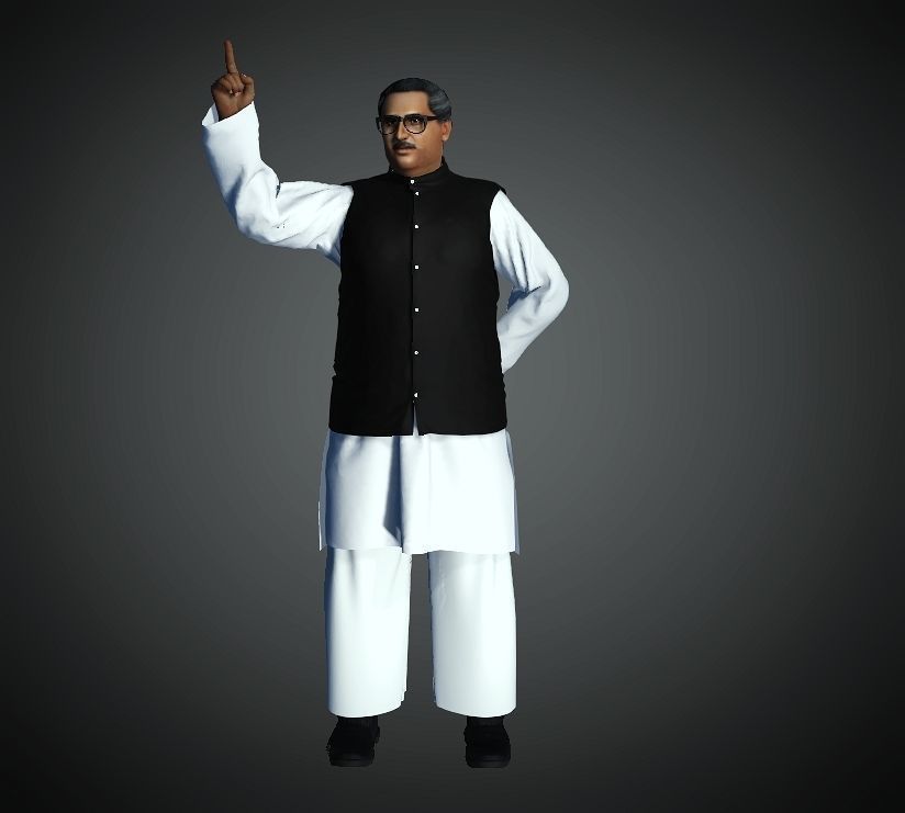 Bongobondhu Sheikh Mujibur Rahman 3d model 3D model_5