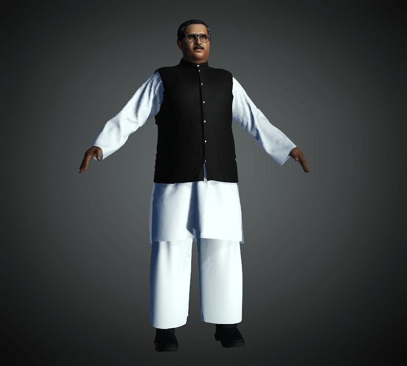 Bongobondhu Sheikh Mujibur Rahman 3d model 3D model_2