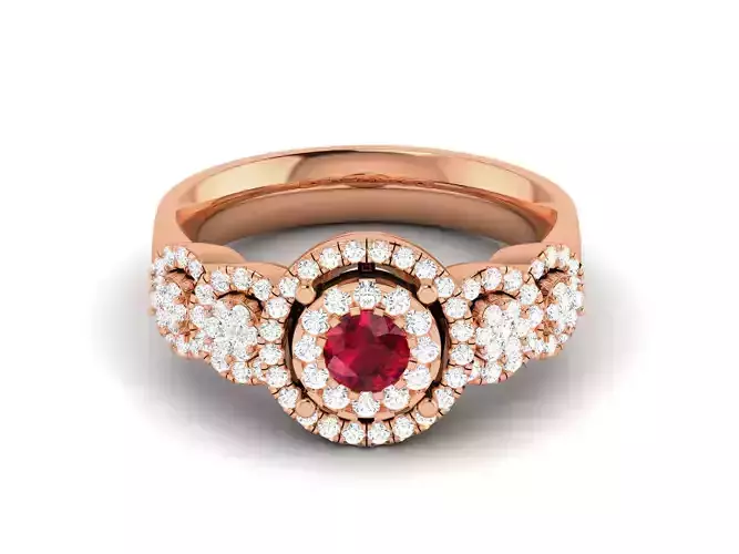 Women solitaire ring 3dm render detail