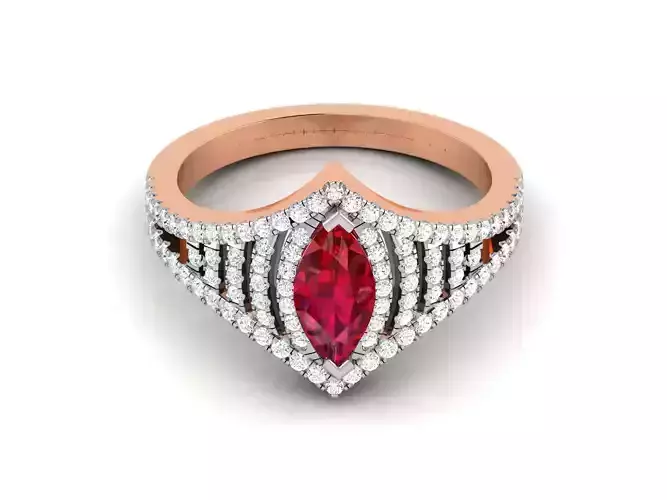 Women Solitaire Diamond Cocktail Ring 3dm renders detail