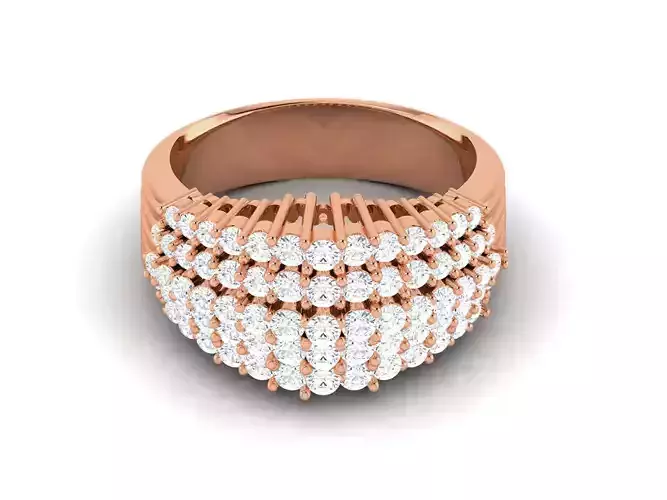 Women Diamond Cocktail Ring 3dm renders detail