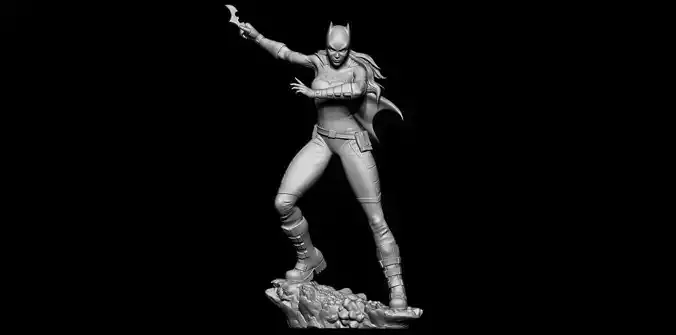 Fan Art Batgirl Statue - Standalone version 3D print model