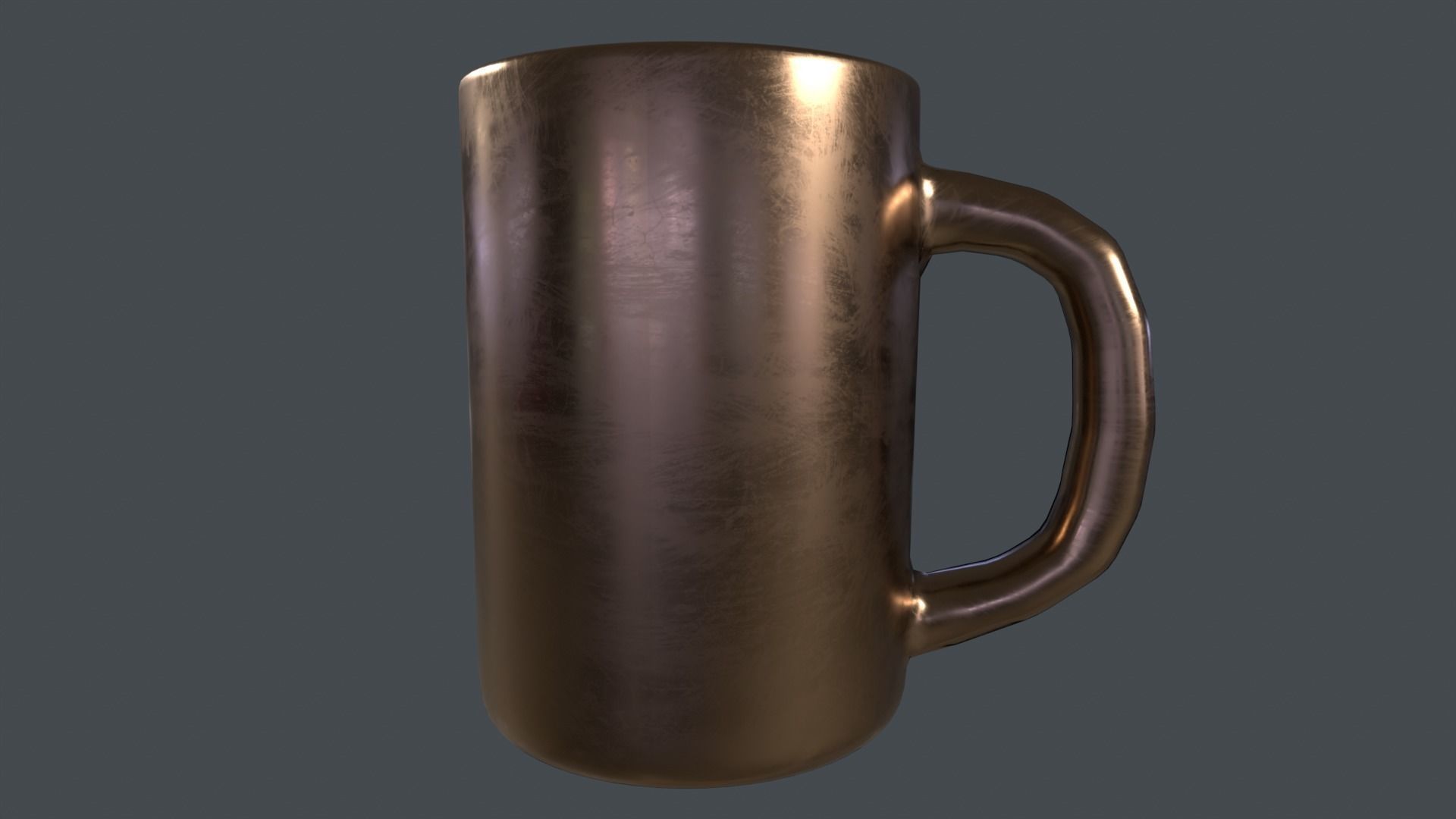 Coffee Cup Copper Version 3D Model Low-poly 3D model_2