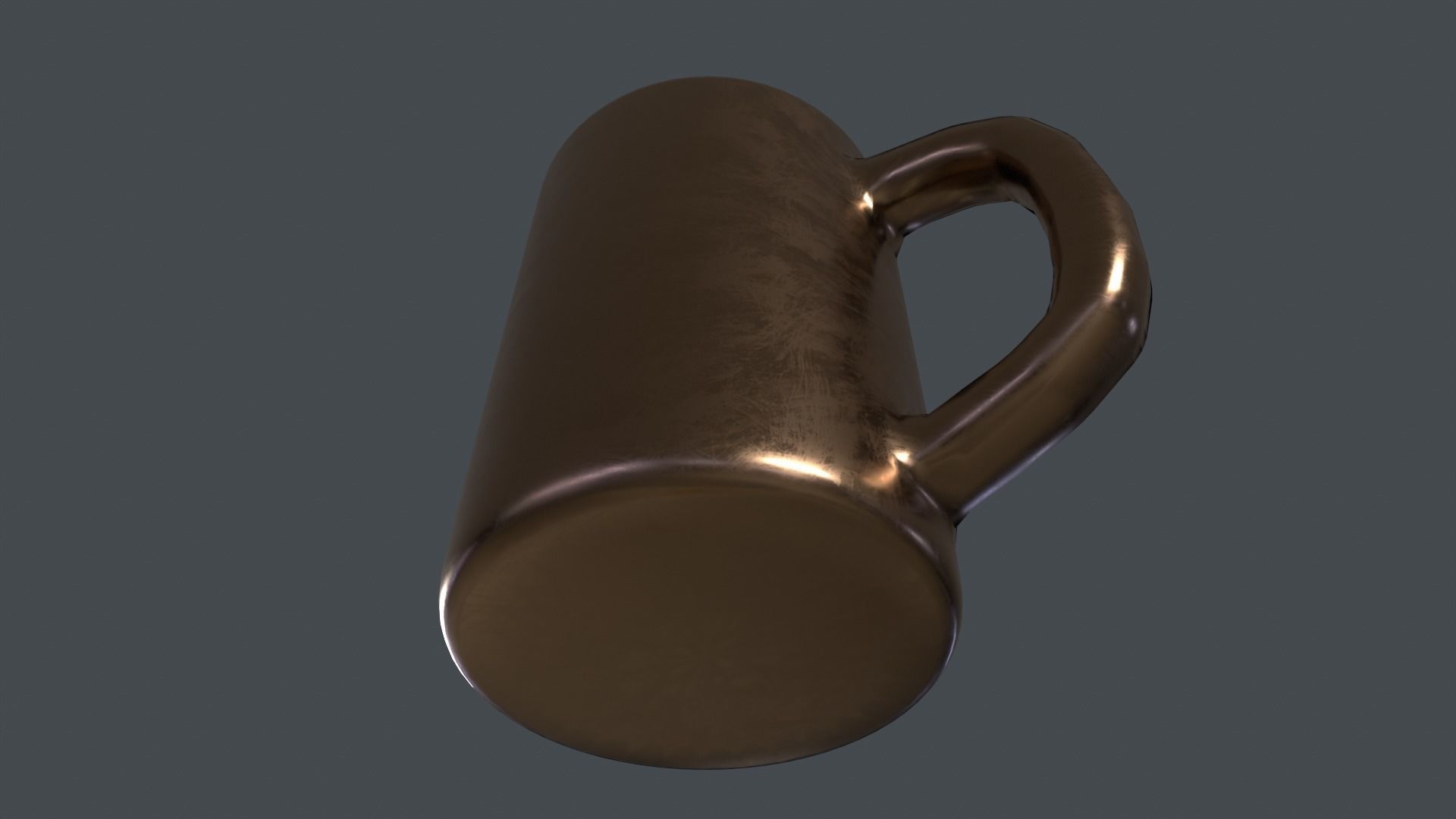 Coffee Cup Copper Version 3D Model Low-poly 3D model_3