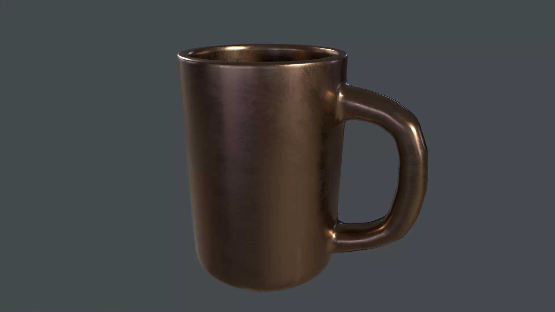Coffee Cup Copper Version 3D Model Low-poly 3D model_0