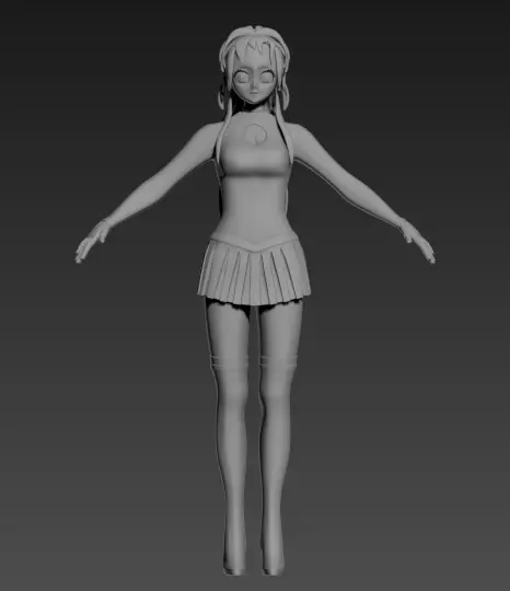 Anime style girl character 3D model