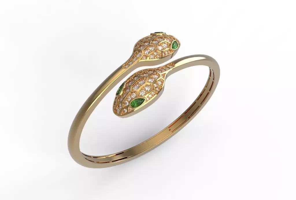 snake bracelet size 16 - 46x56 diameter 3D print model_0