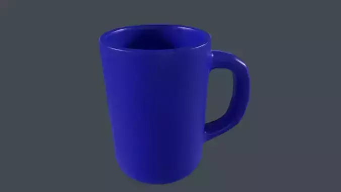 Coffee Cup Blue Version 3D Model