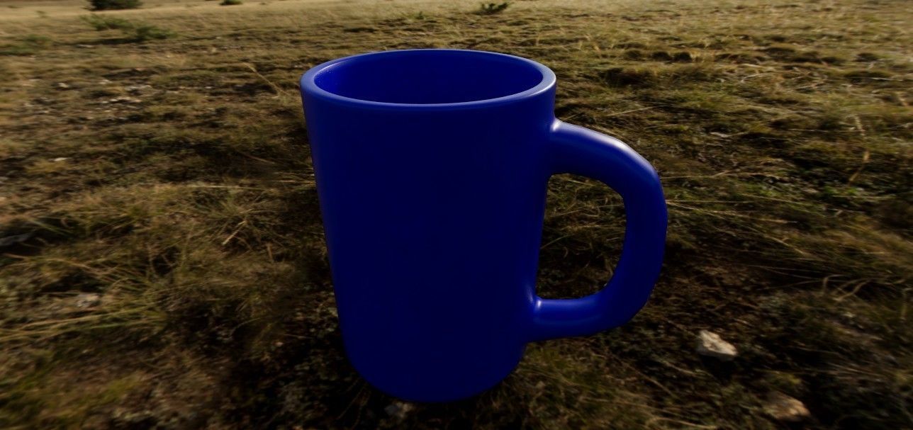 Coffee Cup Blue Version 3D Model Low-poly 3D model_5
