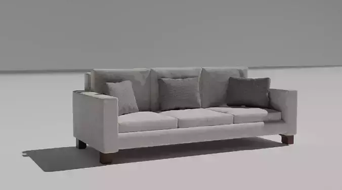 Sofa 3d model with two pillows