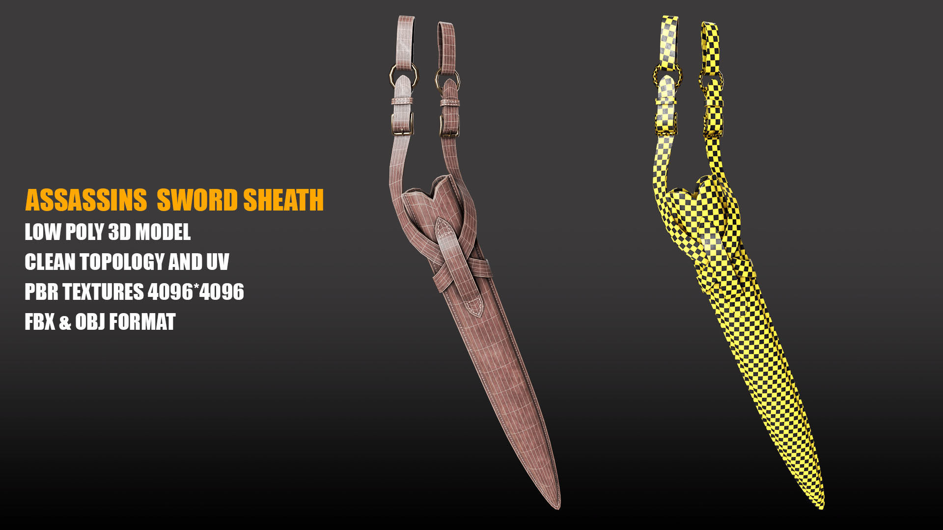 Assassins Costume Low-poly 3D model PBR Textures Low-poly 3D model_14