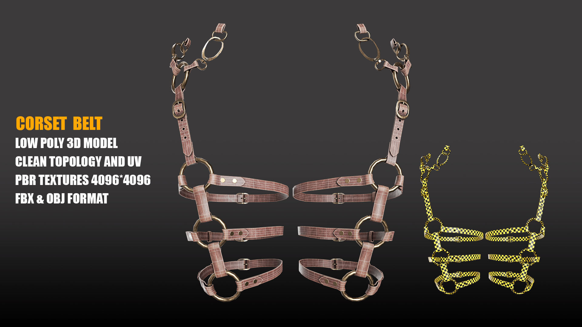 Assassins Costume Low-poly 3D model PBR Textures Low-poly 3D model_7