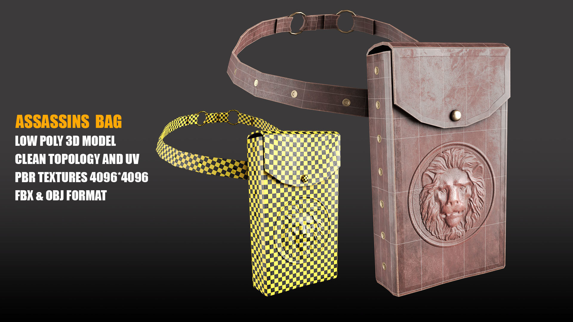 Assassins Costume Low-poly 3D model PBR Textures Low-poly 3D model_8