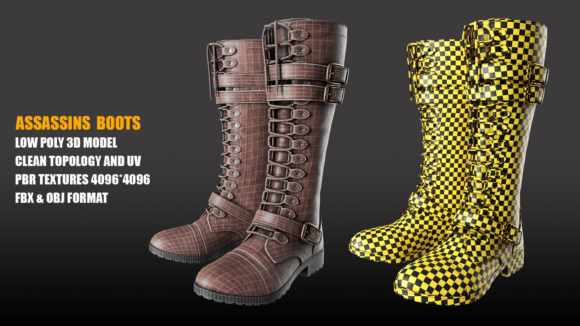 Assassins Costume Low-poly 3D model PBR Textures Low-poly 3D model_9