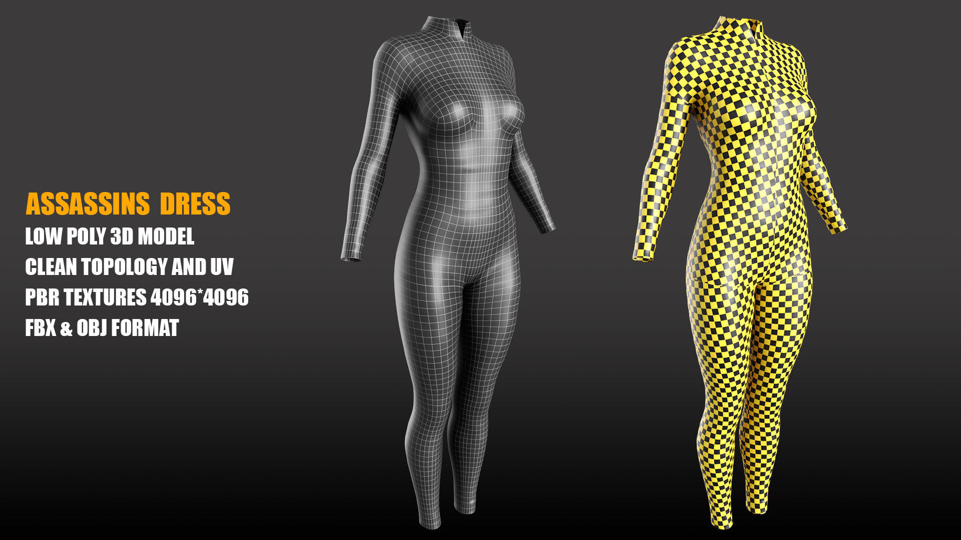 Assassins Costume Low-poly 3D model PBR Textures Low-poly 3D model_17