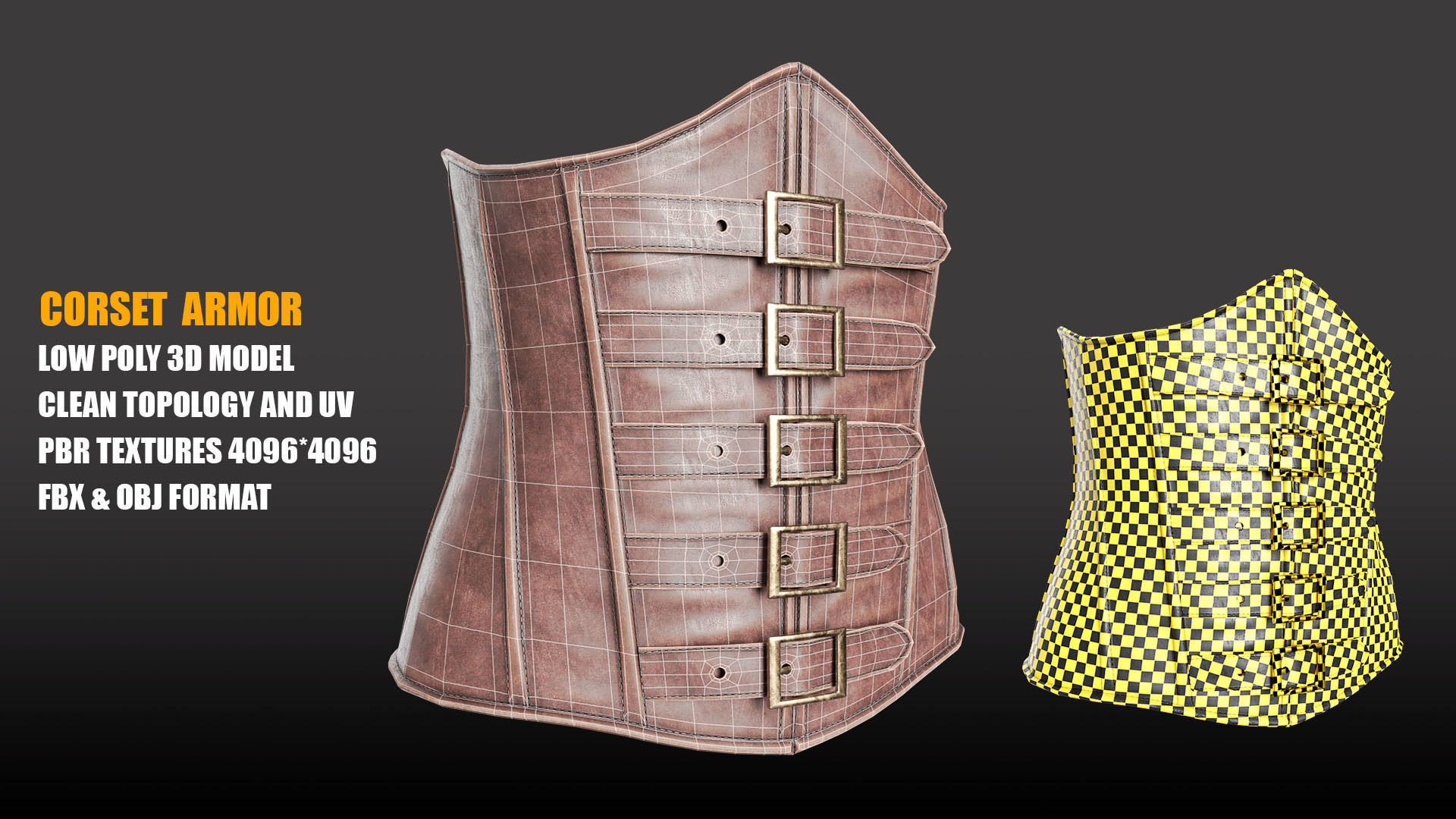 Assassins Costume Low-poly 3D model PBR Textures Low-poly 3D model_6