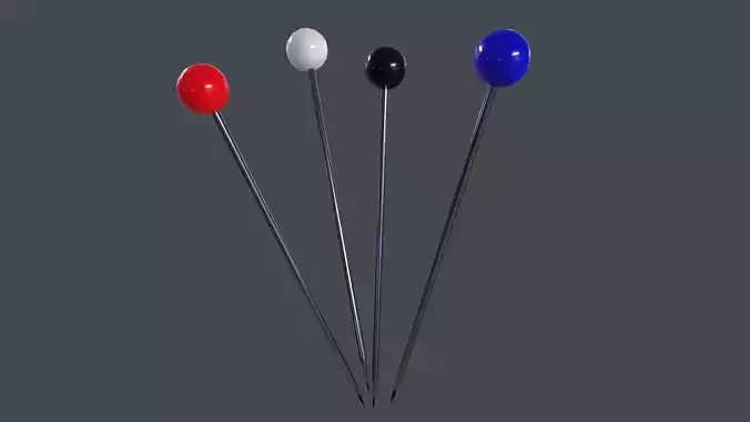 Pin Needles 3D Models Low-poly 3D model