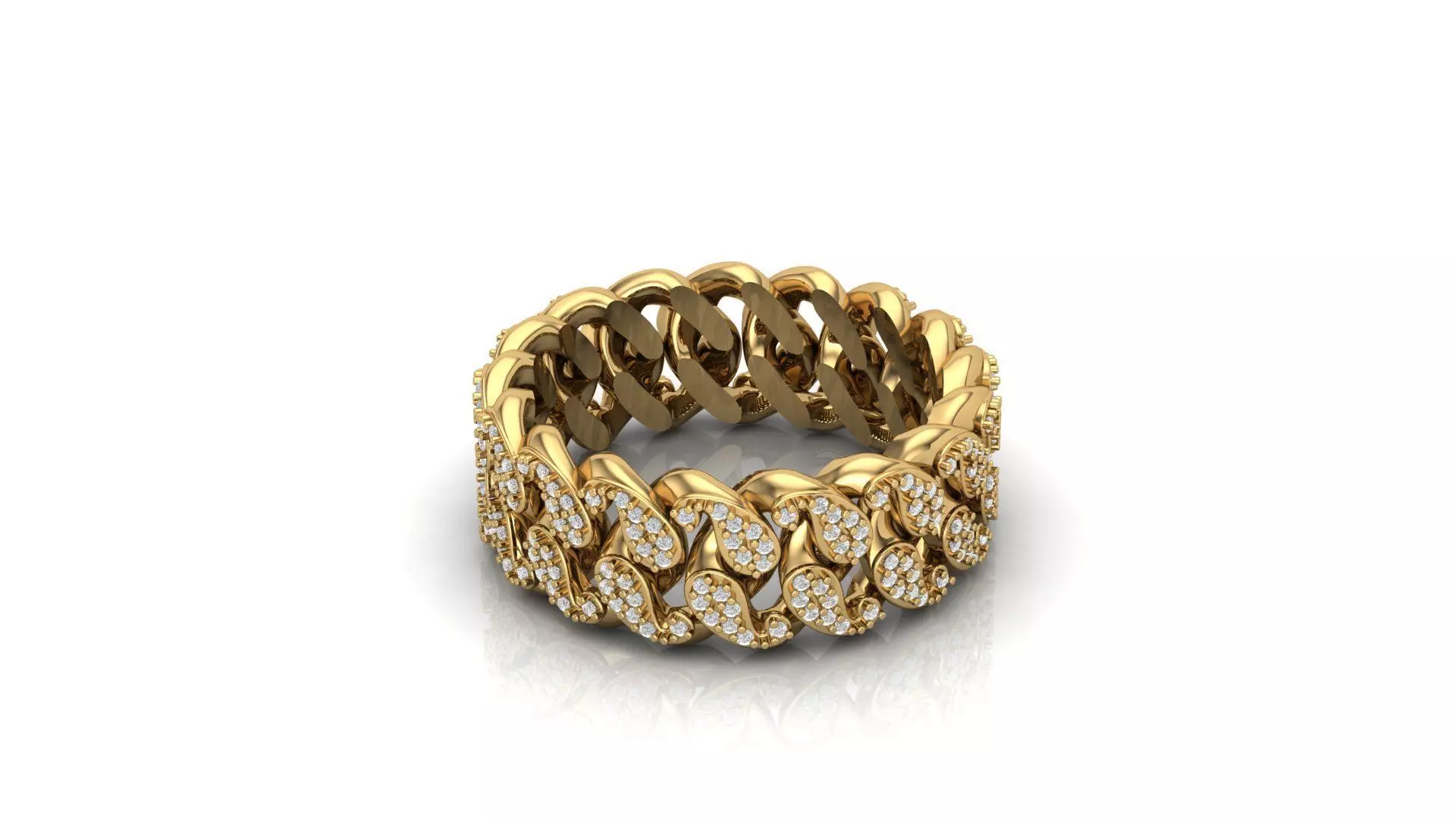 Cuban Link Chain Ring 3D print model_0
