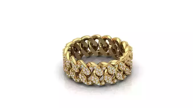 Cuban Link Chain Ring
