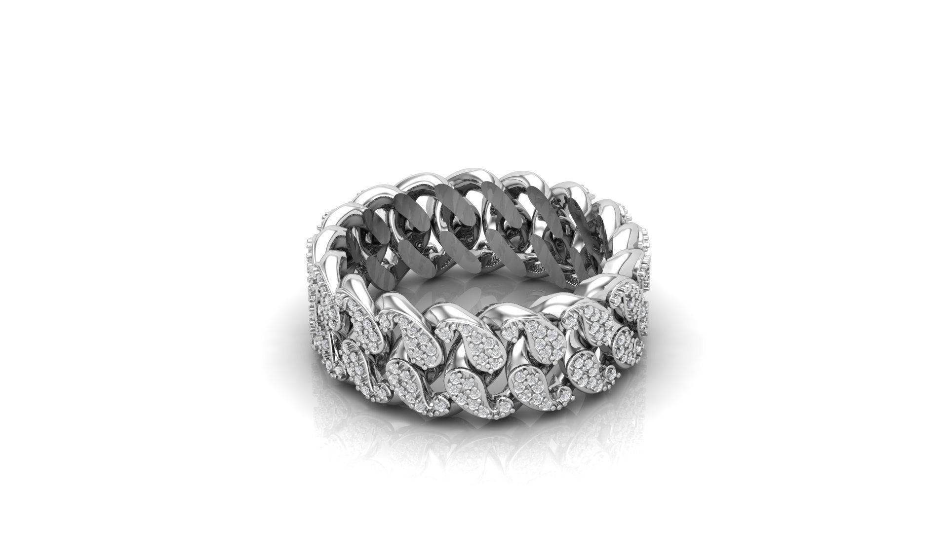 Cuban Link Chain Ring 3D print model_2
