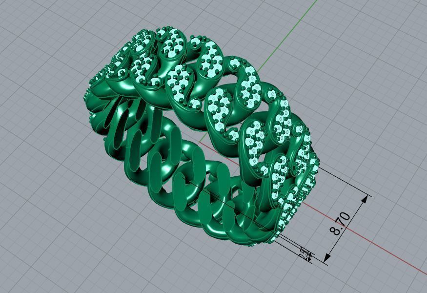 Cuban Link Chain Ring 3D print model_7