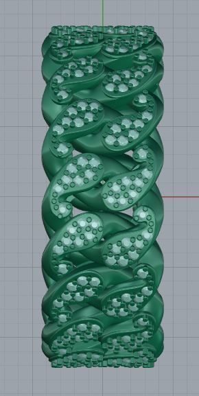 Cuban Link Chain Ring 3D print model_6