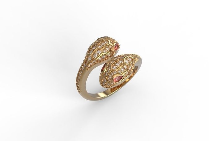 Snake jewelry ring 3D print model