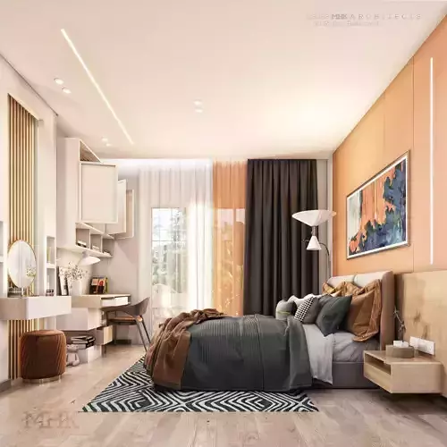 Cozy Bedroom interior scene 3D model 