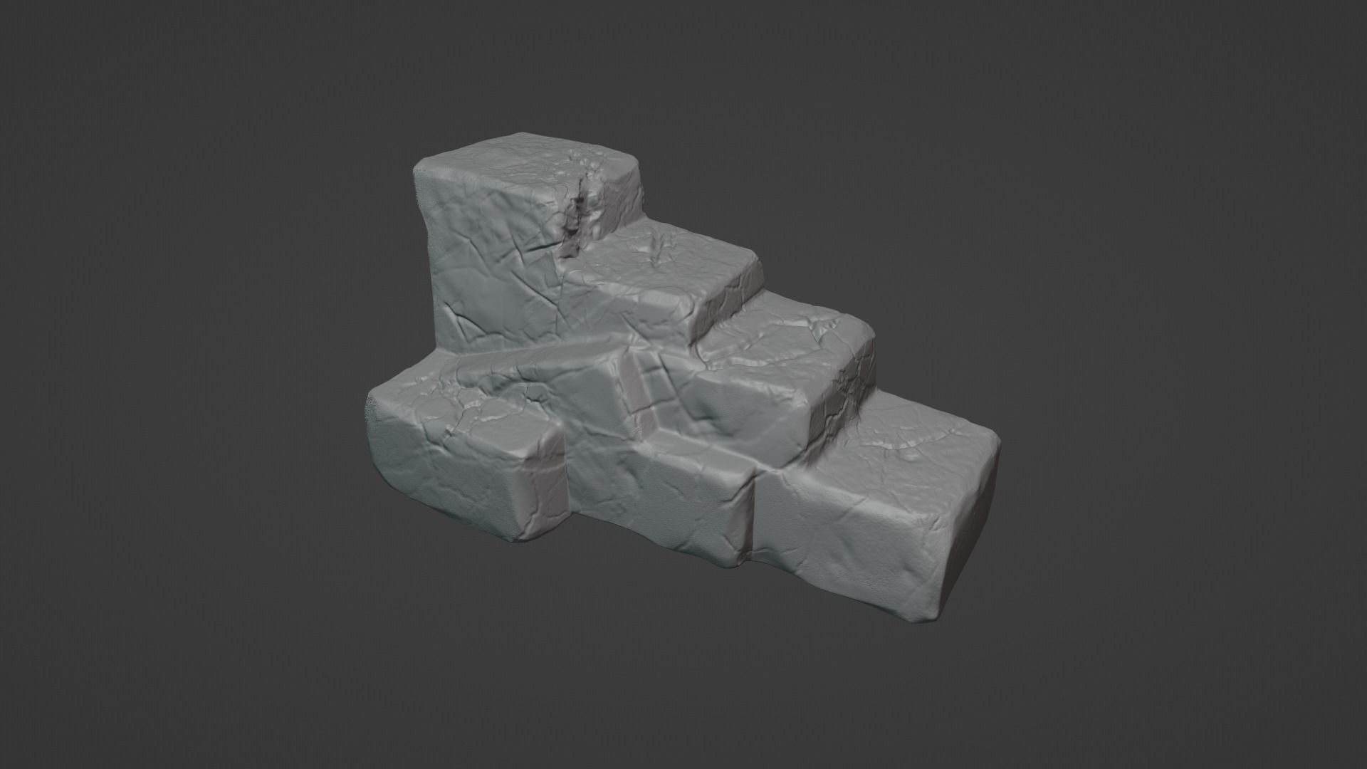 Fantasy Stylised Rock Stairs with Blue Cracks Low-poly 3D model_16