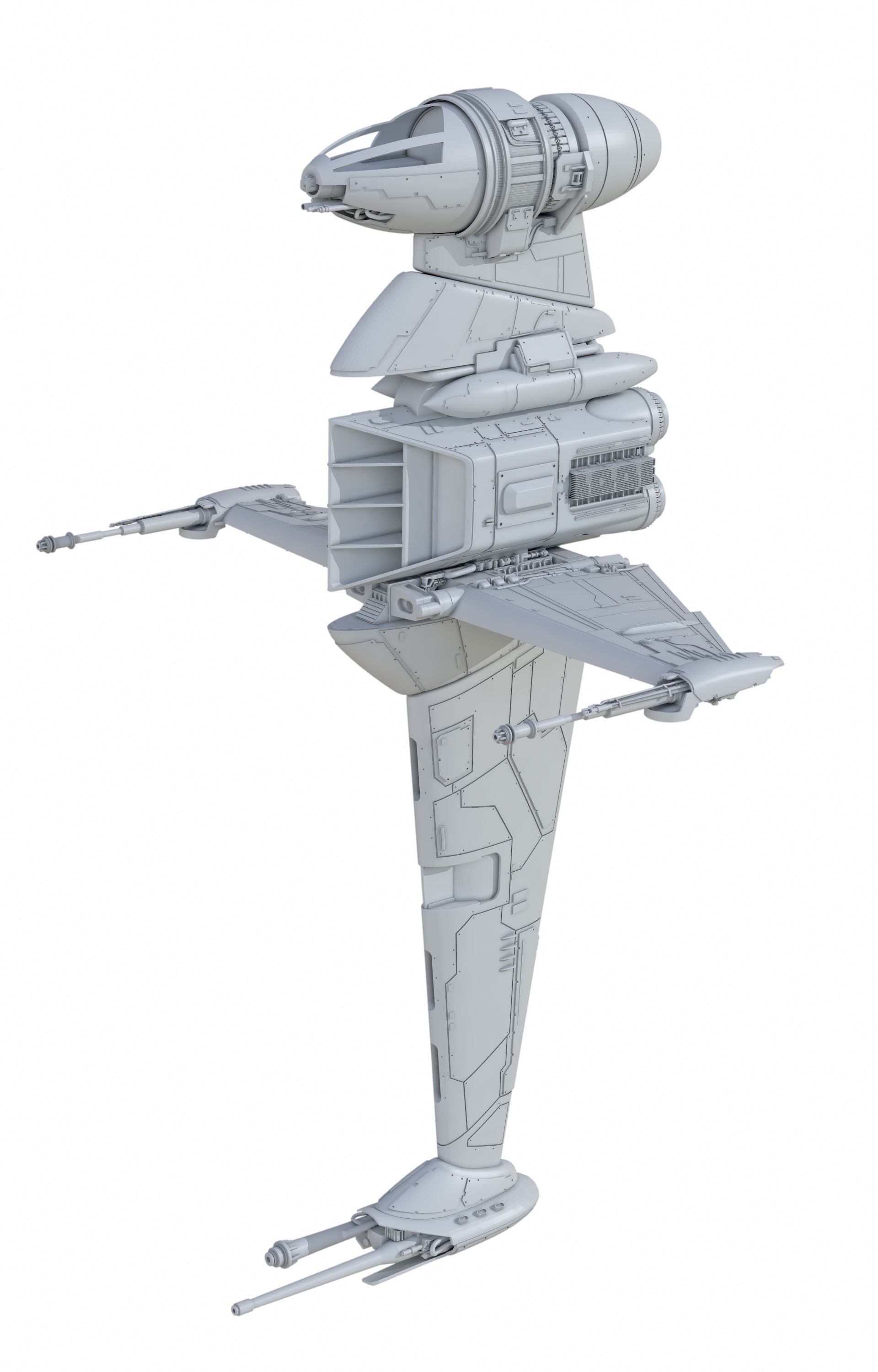 Star Wars  B Wing StarFighter  STL Files 3D print model_4