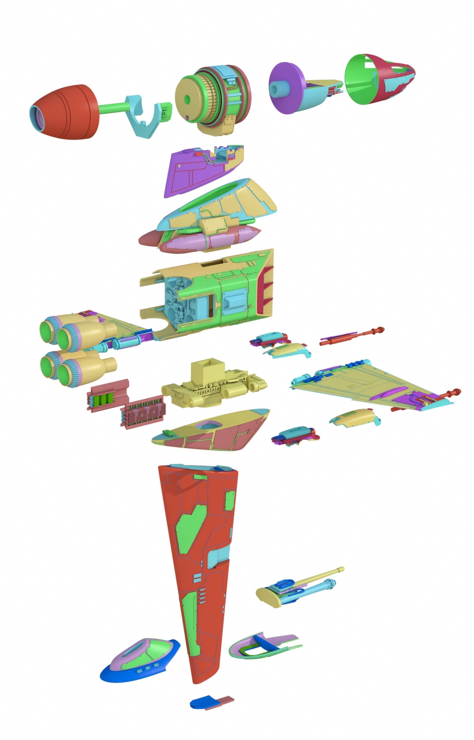 Star Wars  B Wing StarFighter  STL Files 3D print model_3
