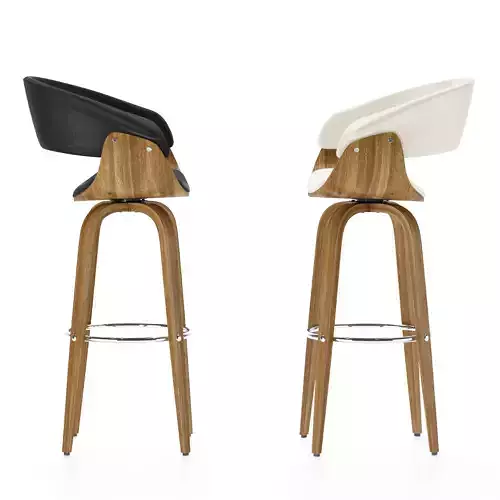 BAR STOOL WITH BENT WOOD FRAME