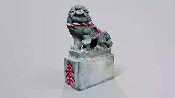 Japanese Shrine Dog Komainu Statue