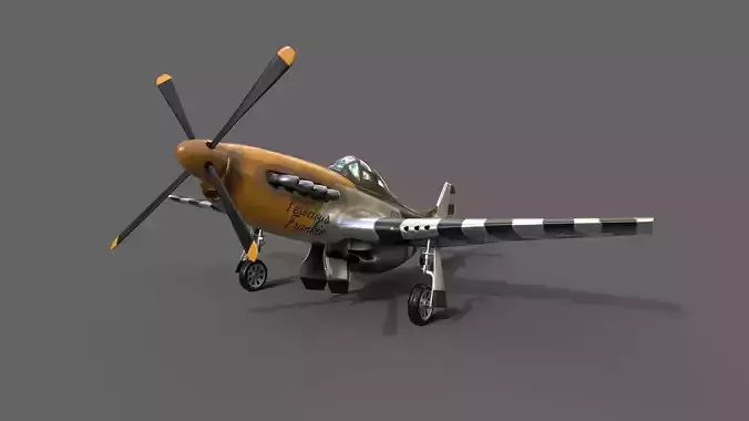 P51 Mustang 3D PBR Model Low-poly 3D model P51 Mustang 3D PBR Model Low-poly 3D model