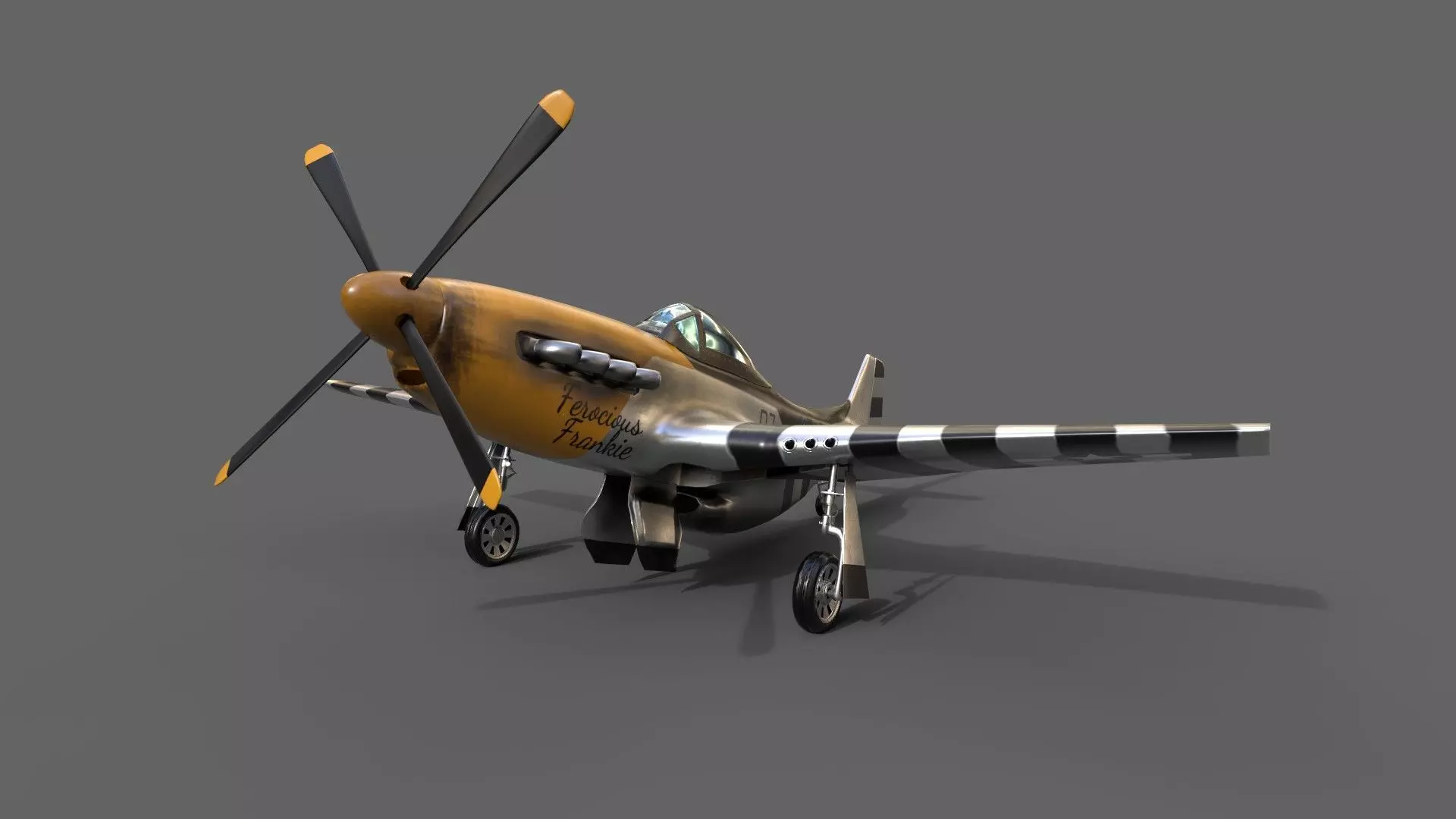 P51 Mustang 3D PBR Model Low-poly 3D model_0