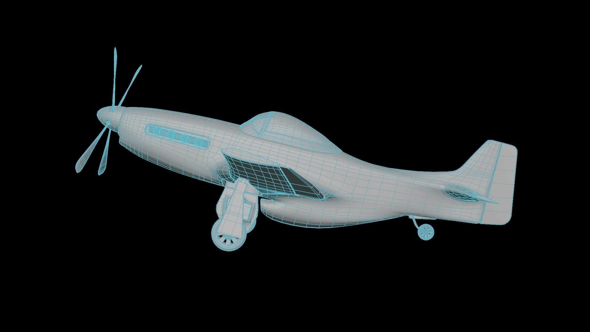 P51 Mustang 3D PBR Model Low-poly 3D model_8