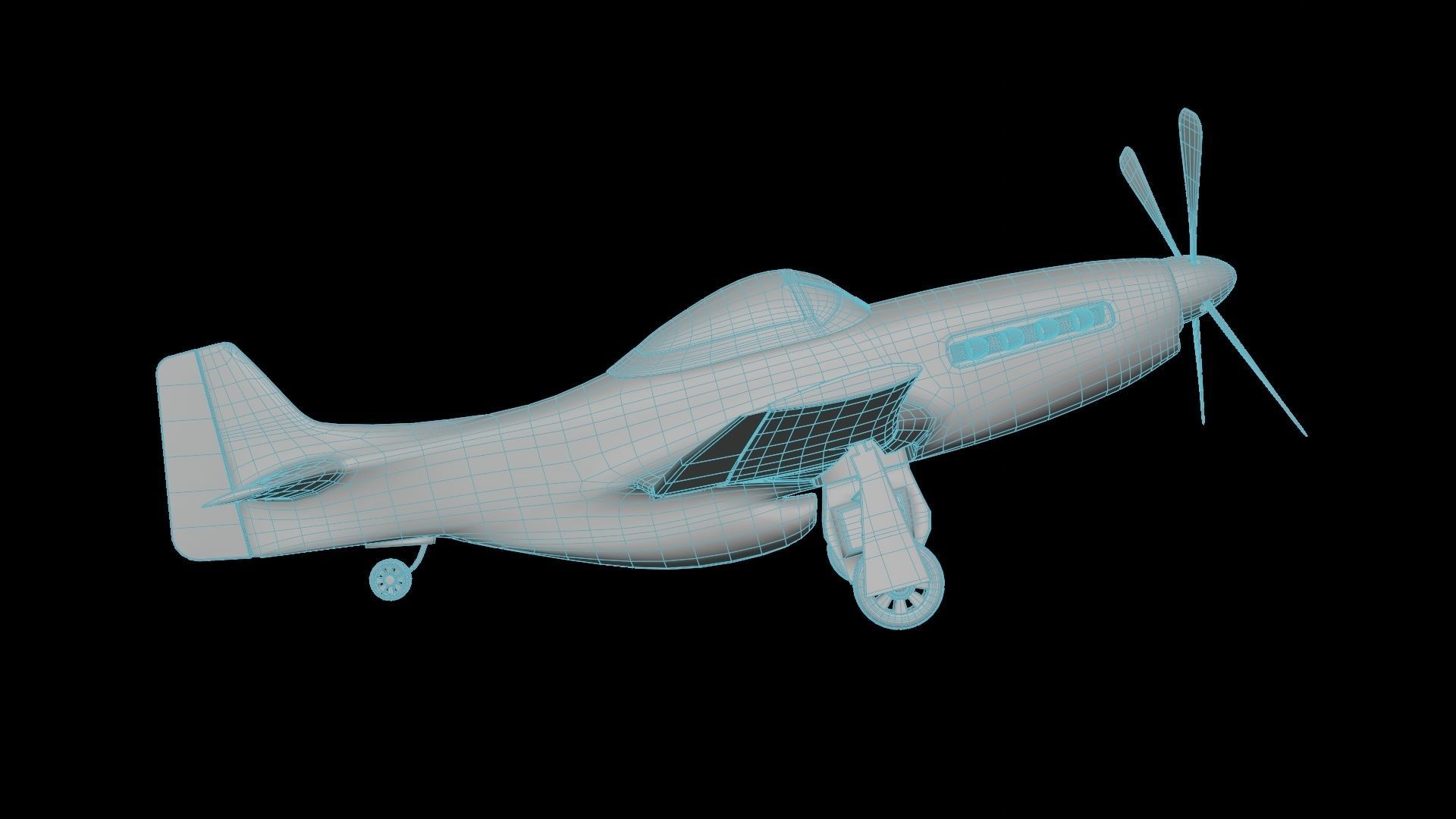 P51 Mustang 3D PBR Model Low-poly 3D model_9