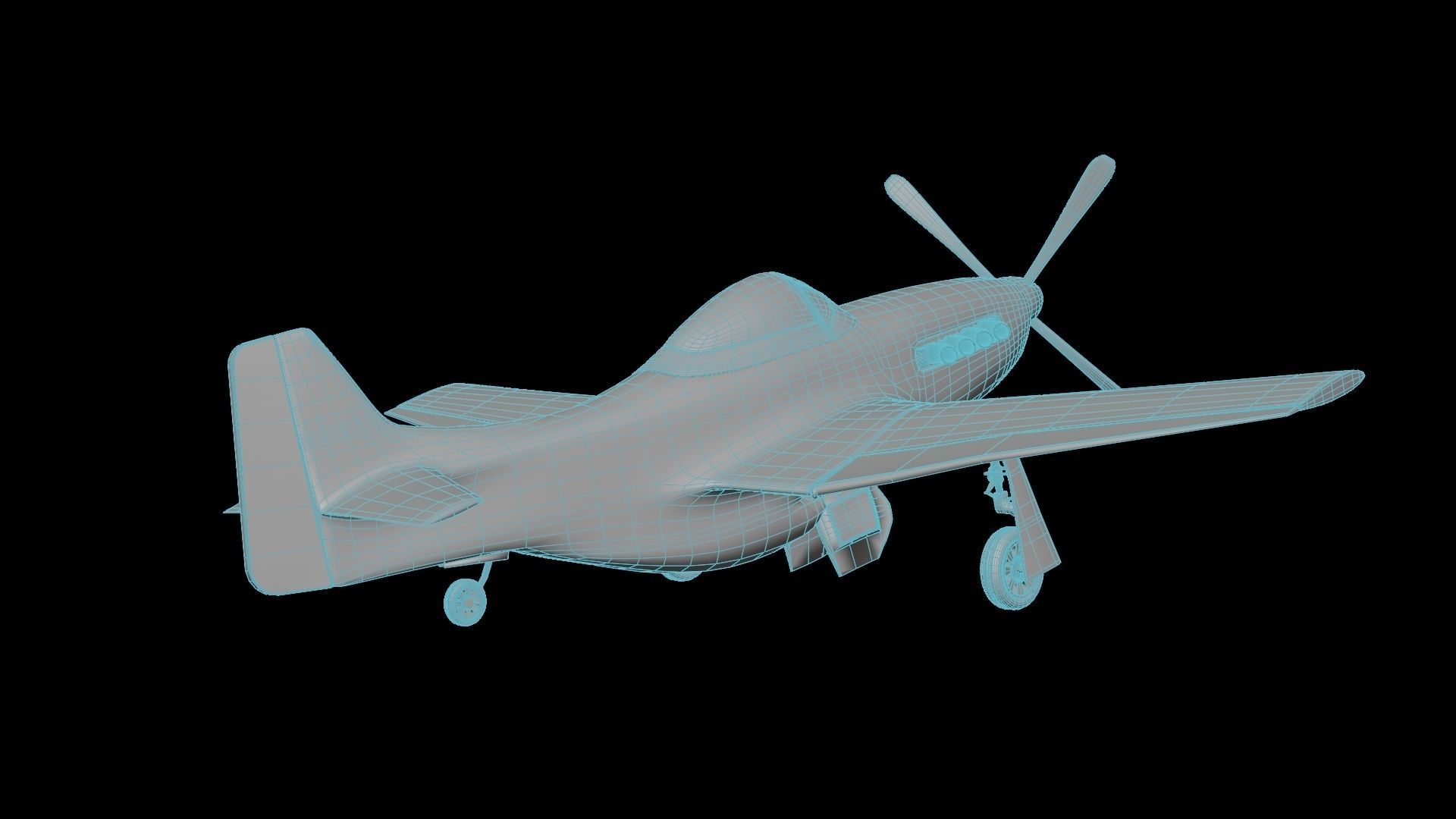 P51 Mustang 3D PBR Model Low-poly 3D model_10