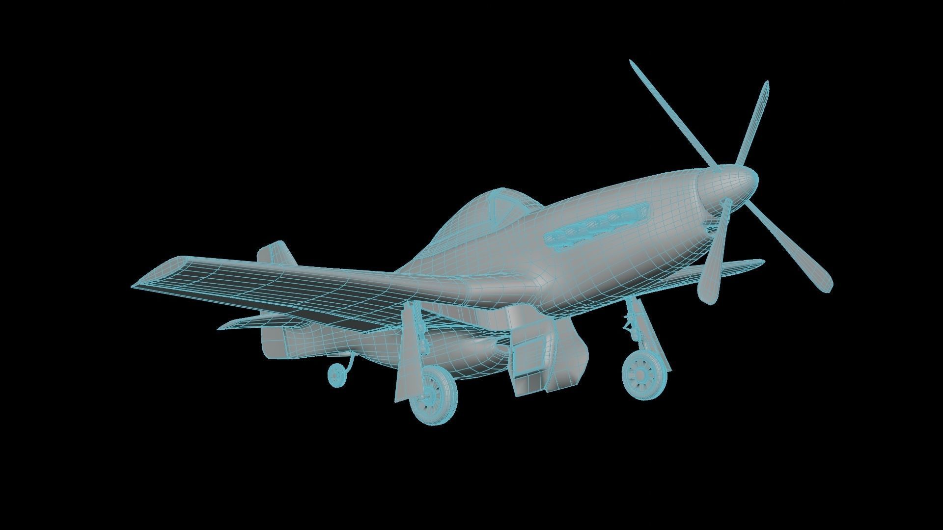 P51 Mustang 3D PBR Model Low-poly 3D model_15