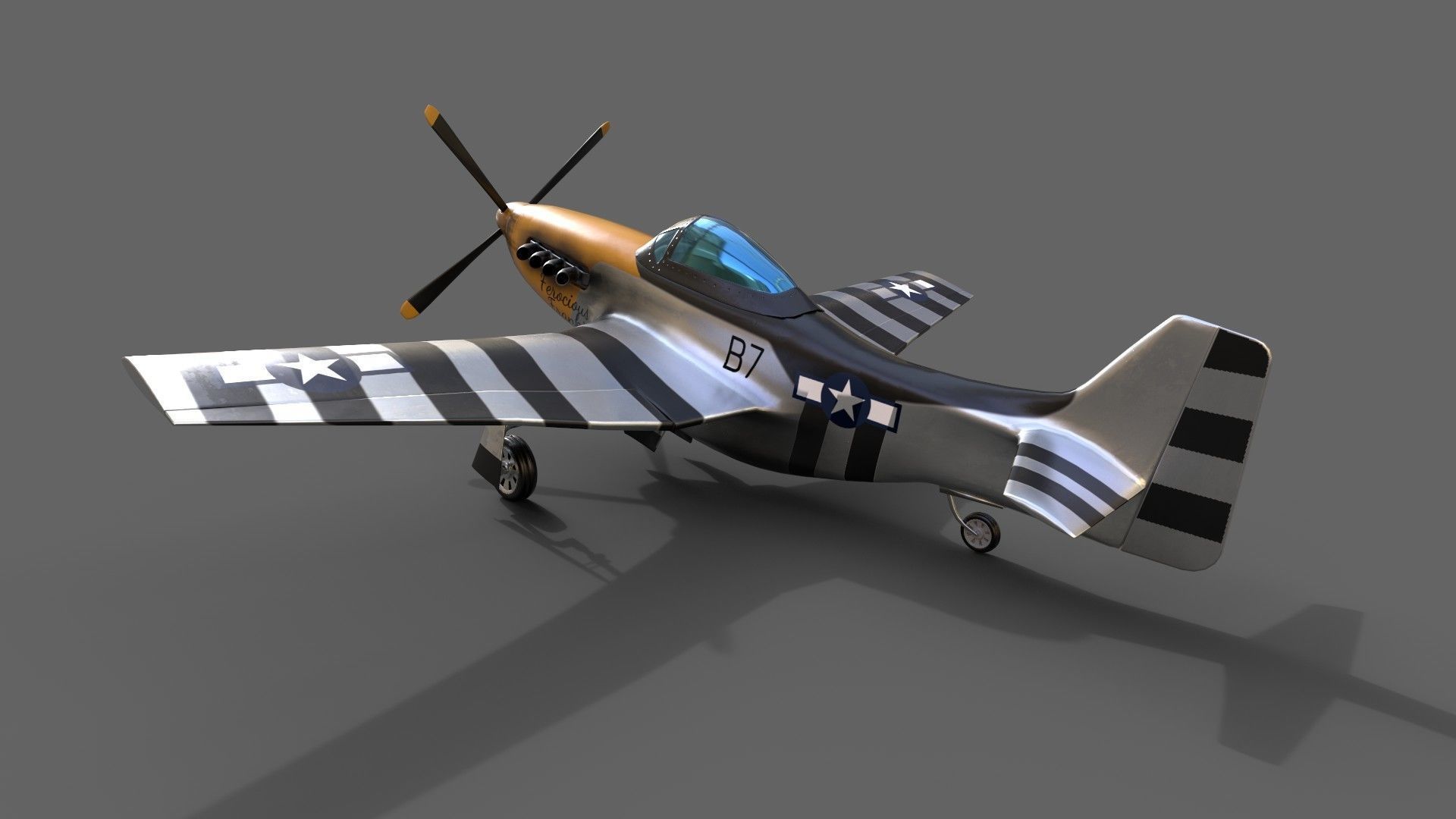 P51 Mustang 3D PBR Model Low-poly 3D model_2