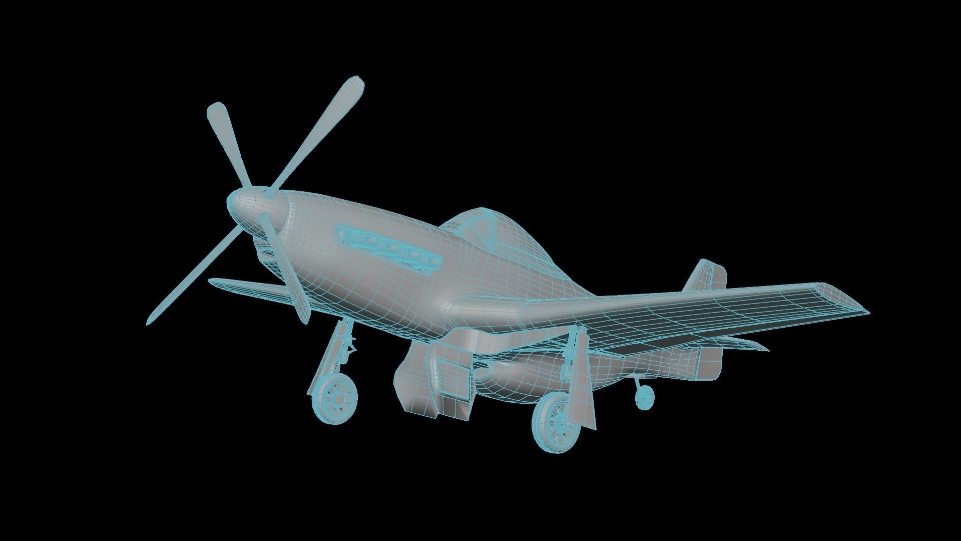 P51 Mustang 3D PBR Model Low-poly 3D model_14