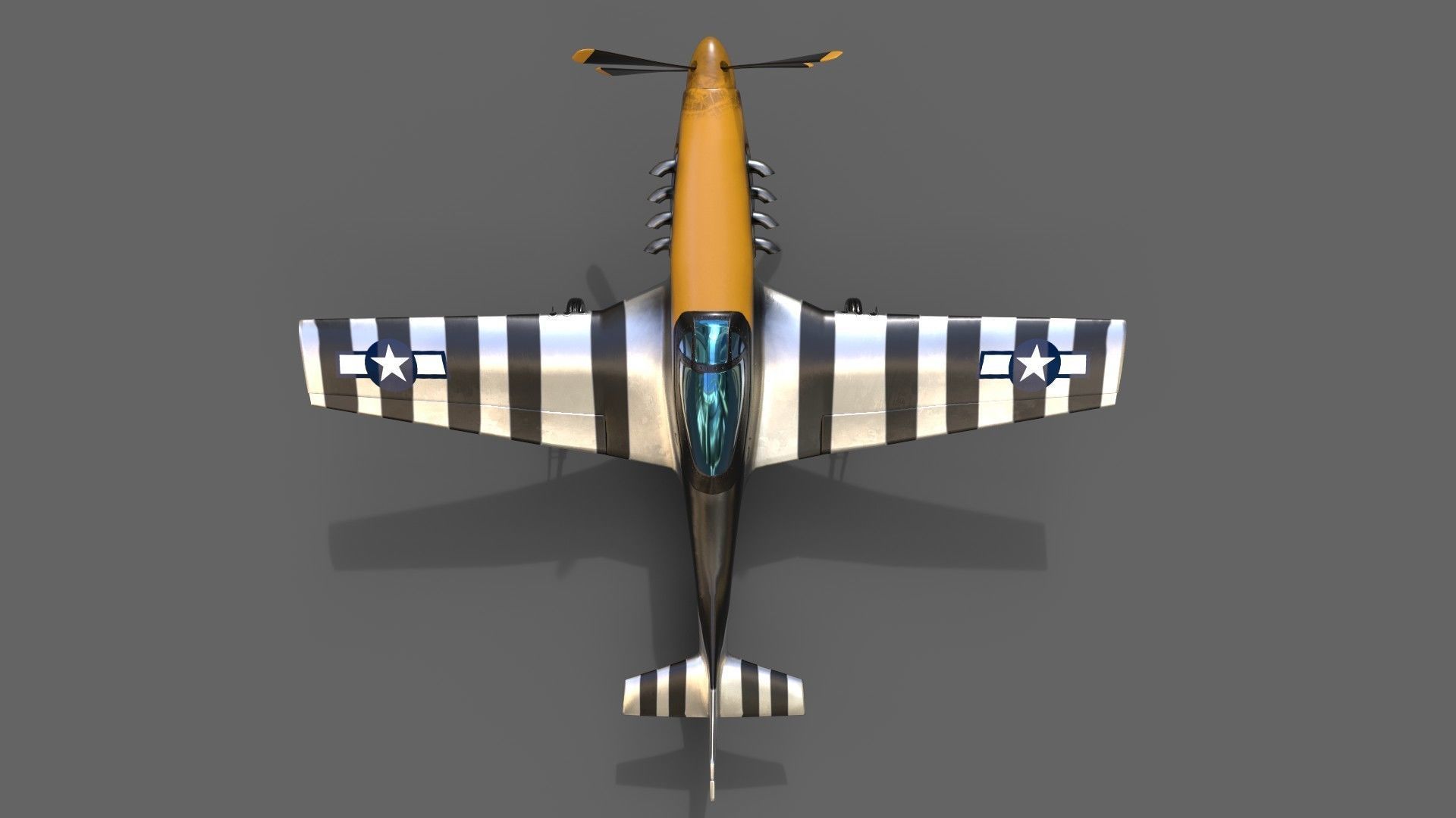 P51 Mustang 3D PBR Model Low-poly 3D model_6
