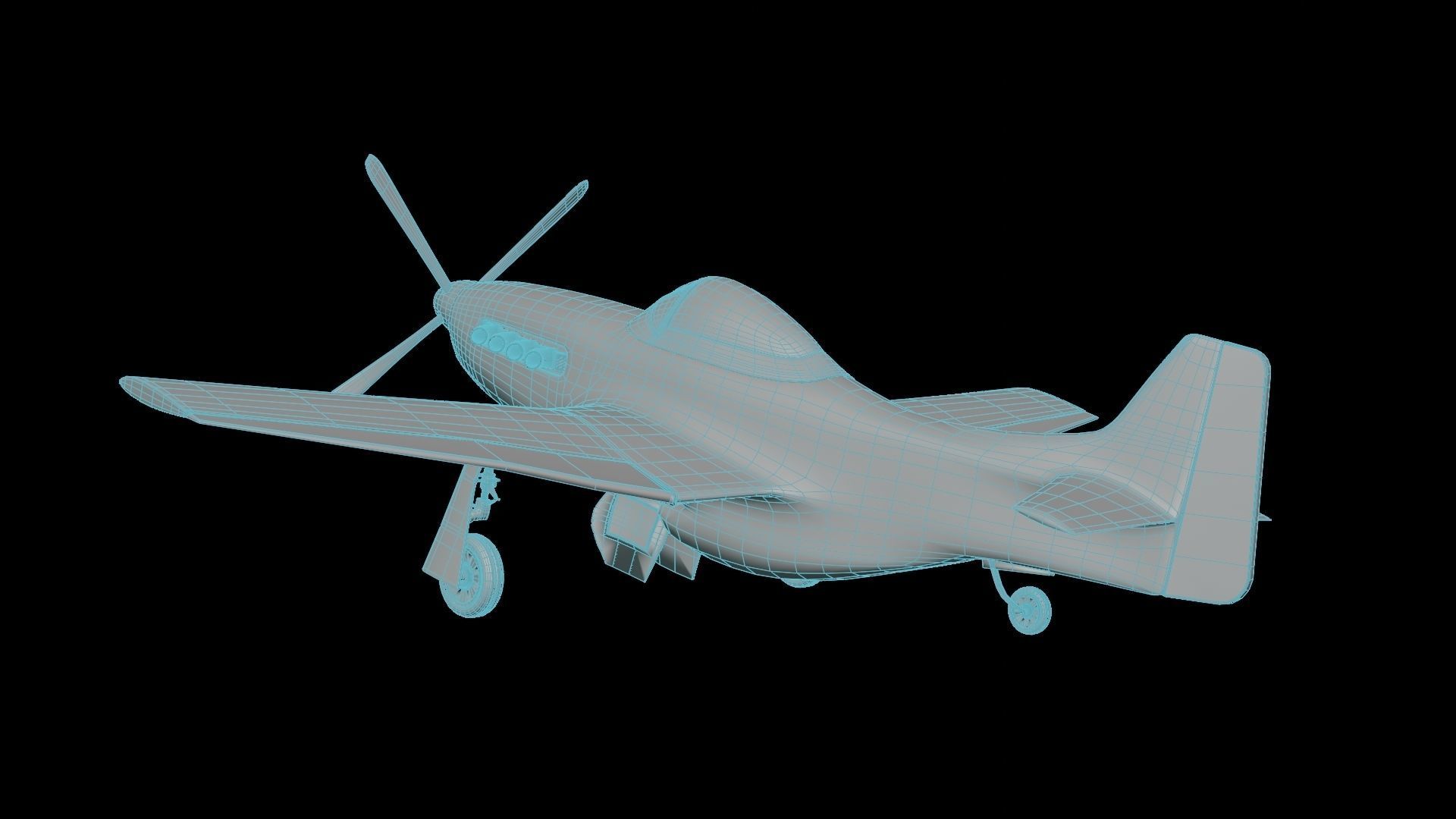 P51 Mustang 3D PBR Model Low-poly 3D model_11